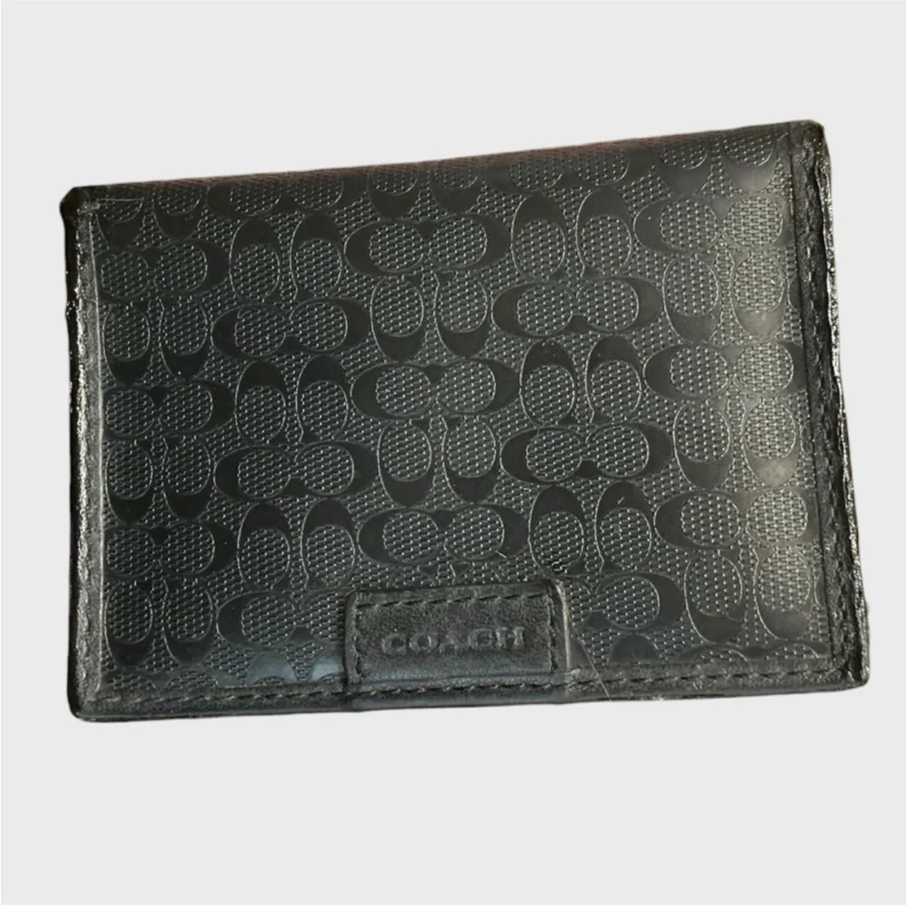 Coach Heritage Signature Embossed Slim Passcase ID Wallet